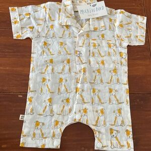 New Mocking Bird Dogs Collared Romper 12month